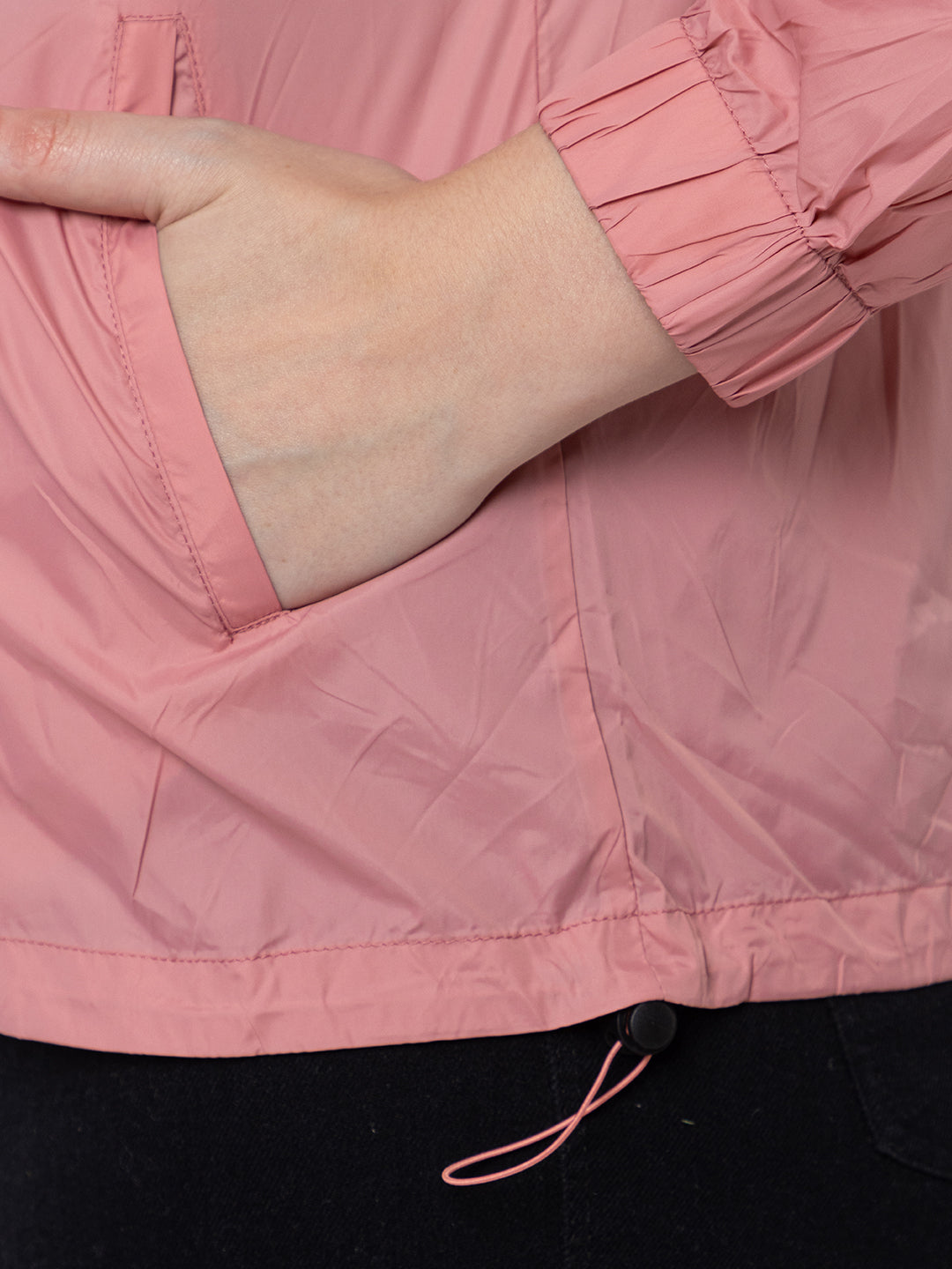 ANGELBELLS | Baby Pink Hooded Windproof – Lightweight & Stylish Activewear