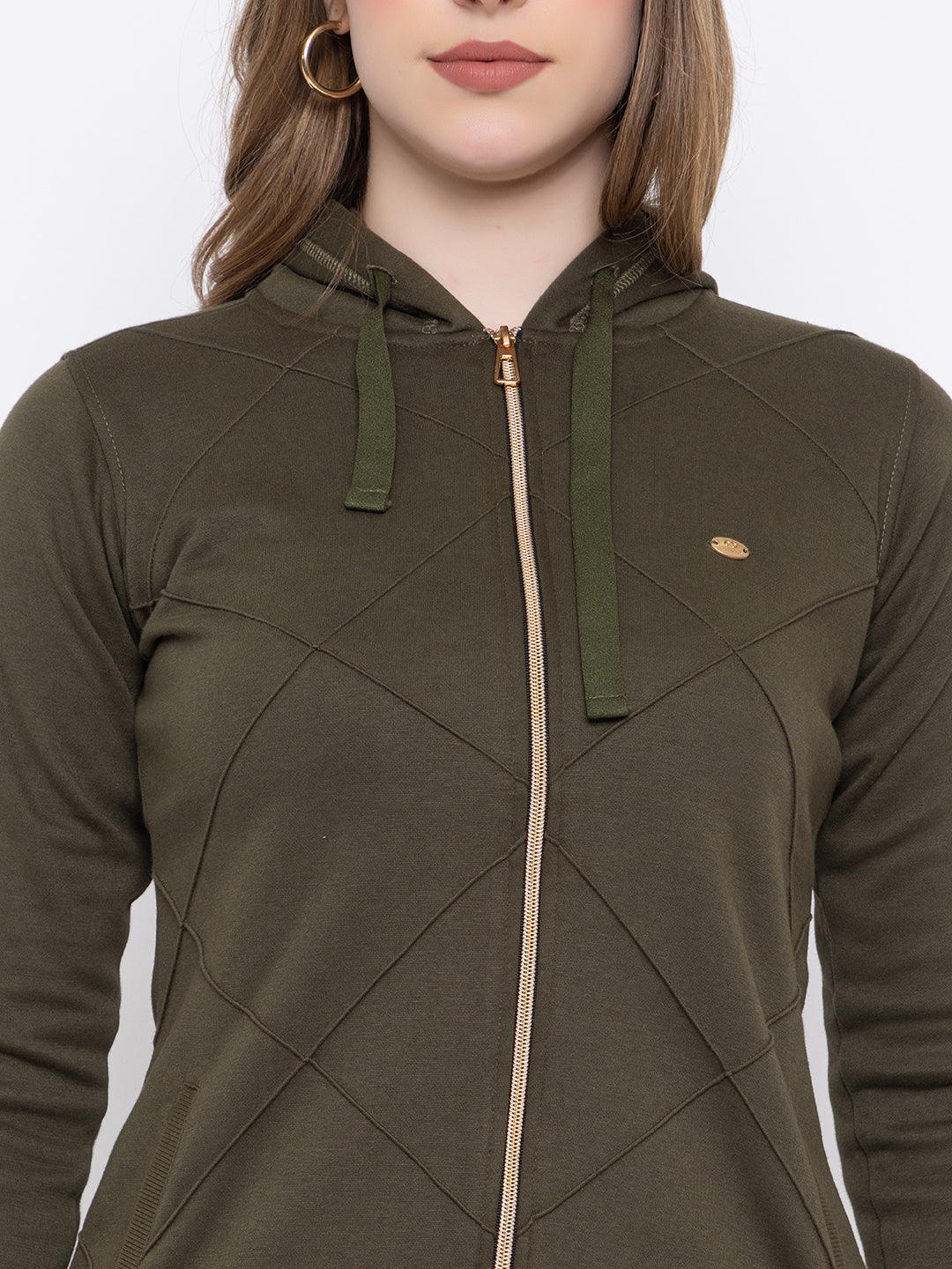 ANGELBELLS | Cozy Chic Fur Fleece Longline Hoodie Dress with Golden Zipper & Hip-Cover Design