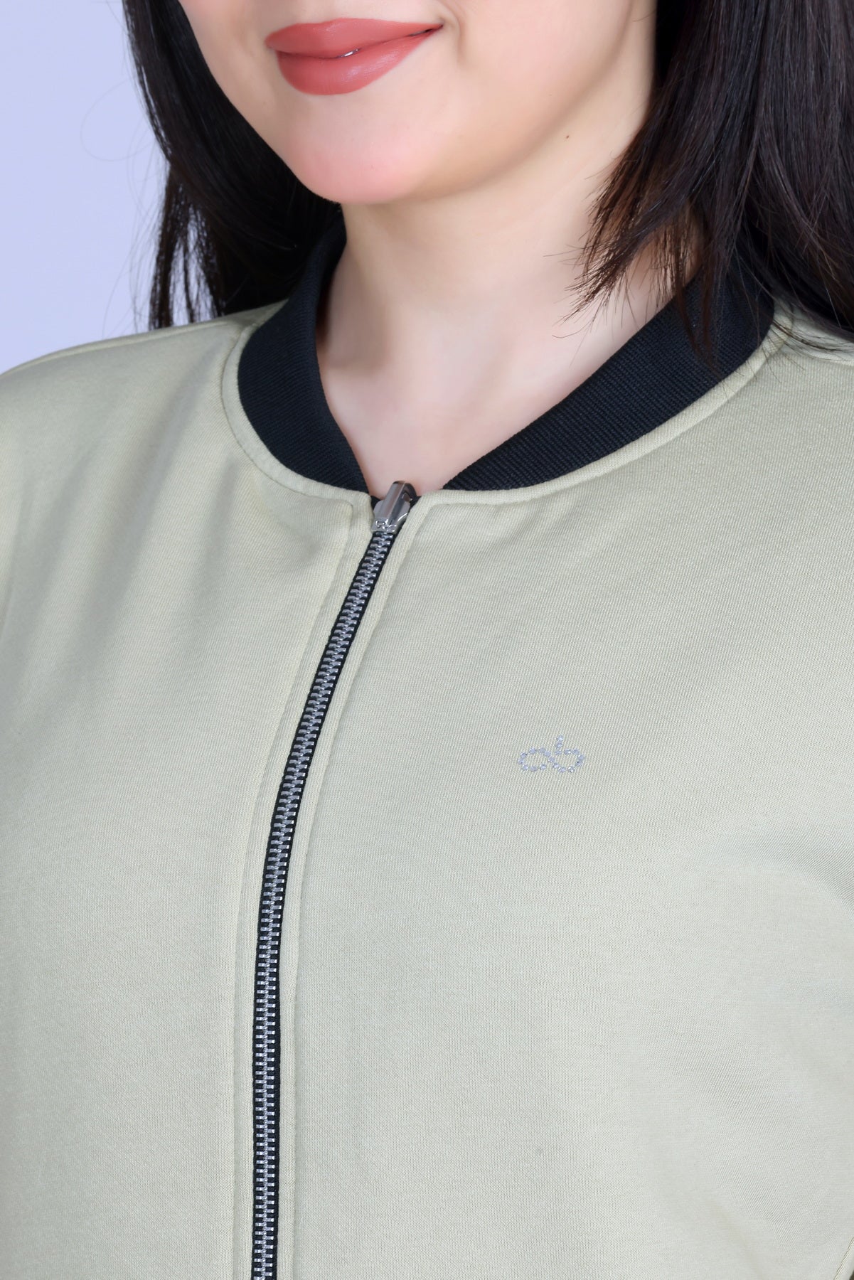 Angelbells Reversible Black-Kiwi Bomber: YKK Zip Dual-Fleece Luxury