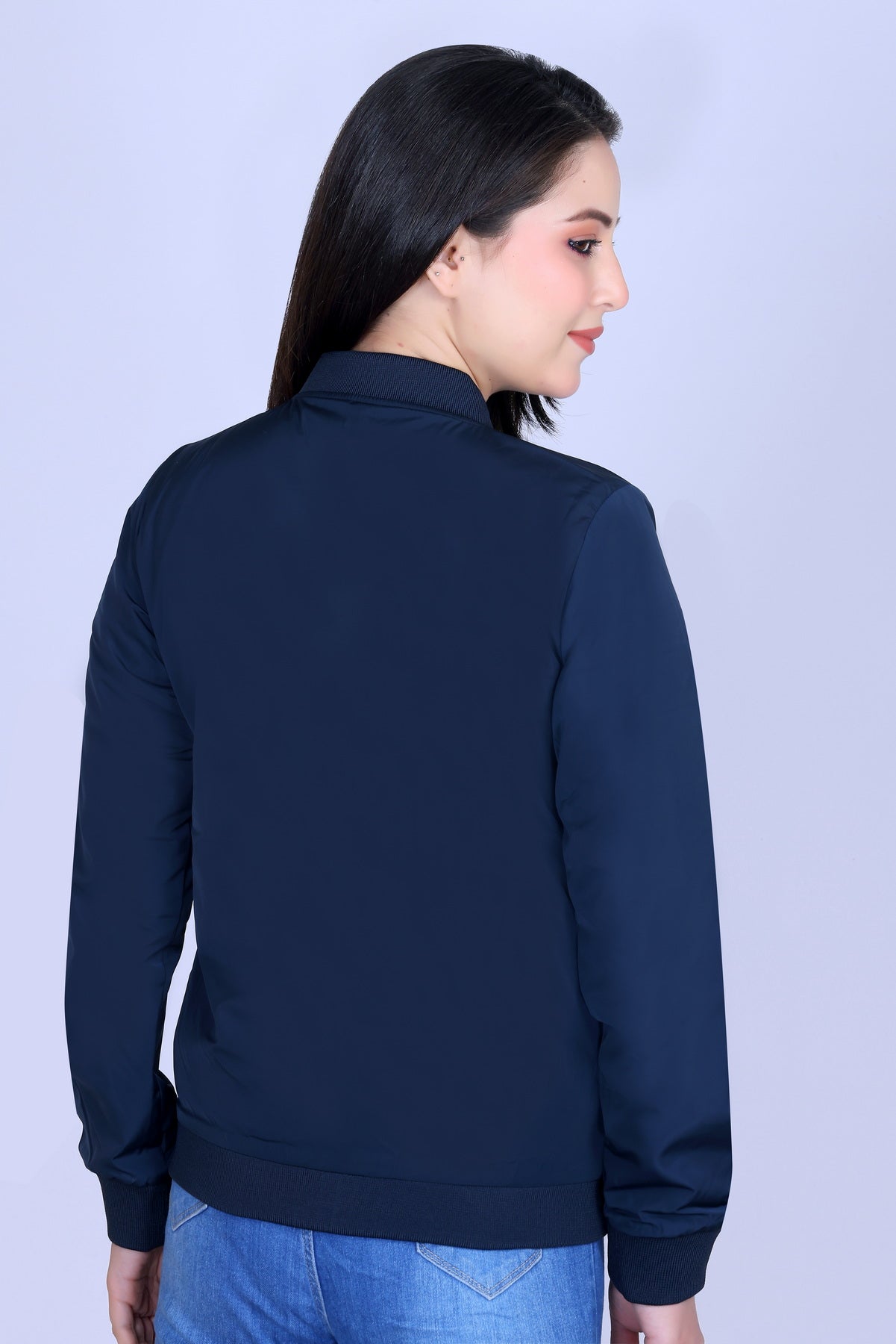 Angelbells Reversible Navy-Pink Bomber: YKK Zip Dual-Fleece Luxury