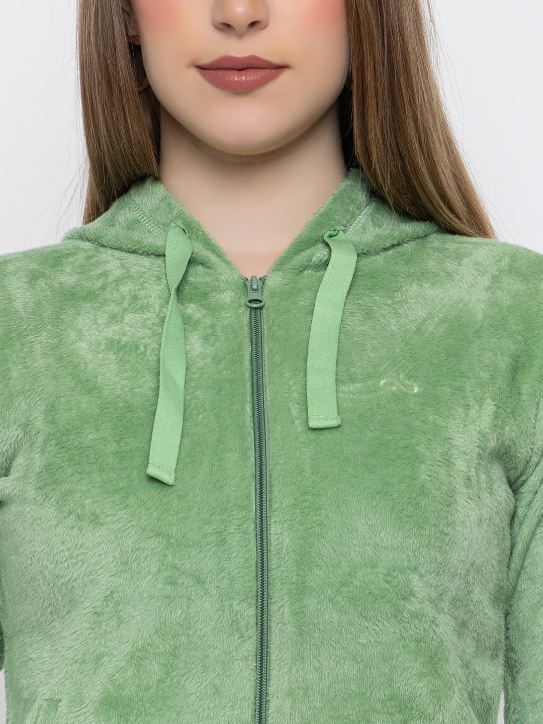 ANGELBELLS Women’s  Kiwi Velvet Hoodie – Soft & Cozy Full-Zip Sweatshirt