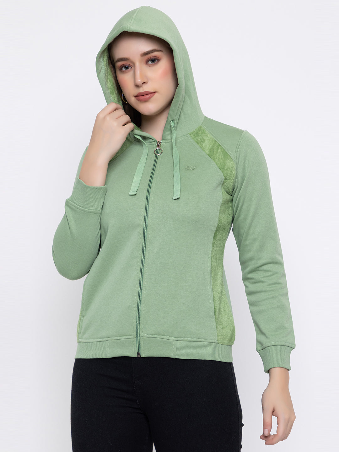 ANGELBELLS Women Designer Hoodie Sweatshirt (6432 FH - KIWI)