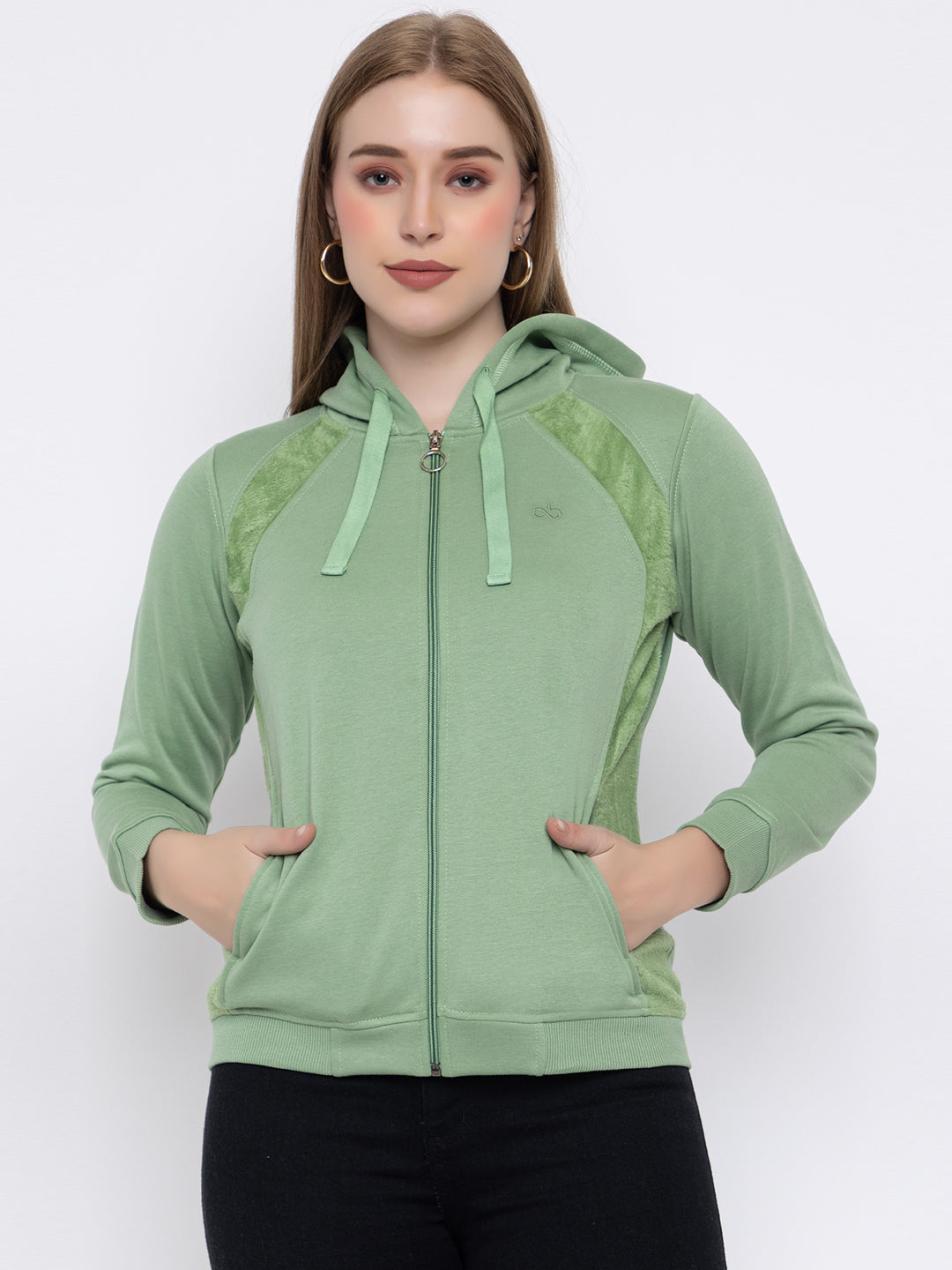 ANGELBELLS Women Designer Hoodie Sweatshirt (6432 FH - KIWI)