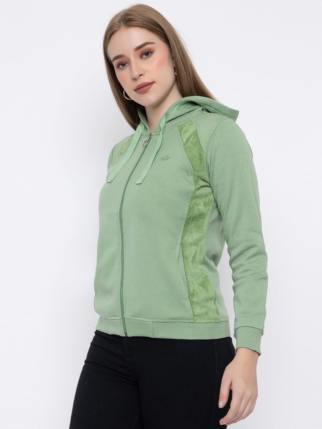 ANGELBELLS Women Designer Hoodie Sweatshirt (6432 FH - KIWI)