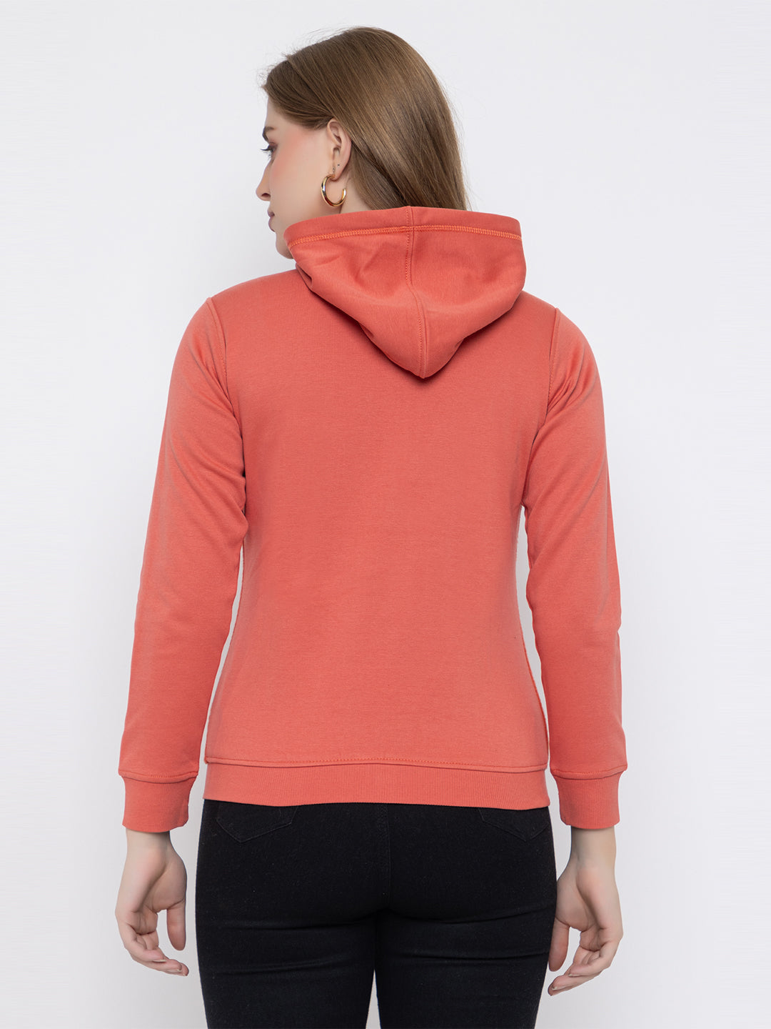 ANGELBELLS Women Designer Hoodie Sweatshirt (6432 FH - CORAL)