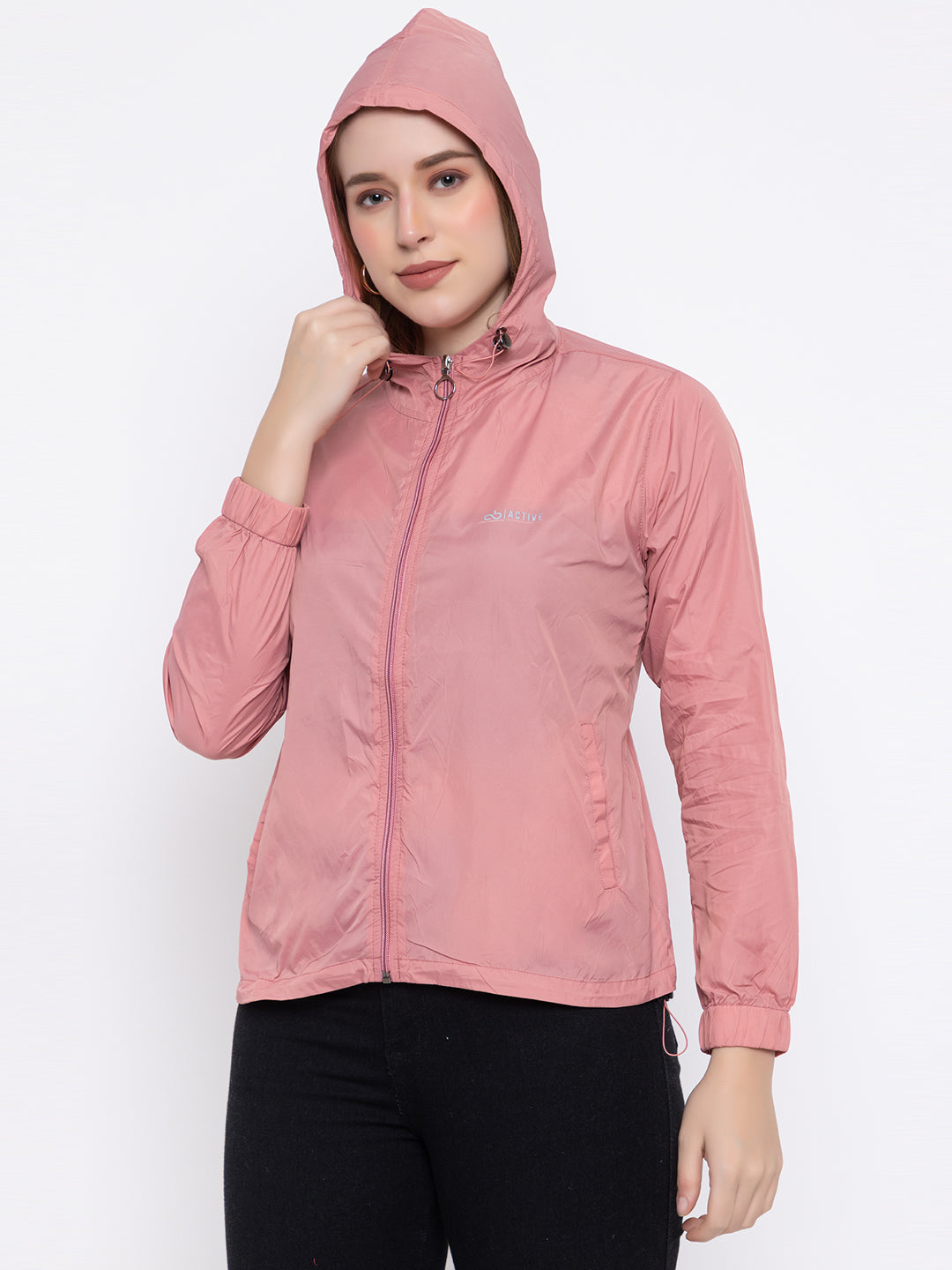 Baby Pink Hooded Windproof – Lightweight & Stylish | Activewear
