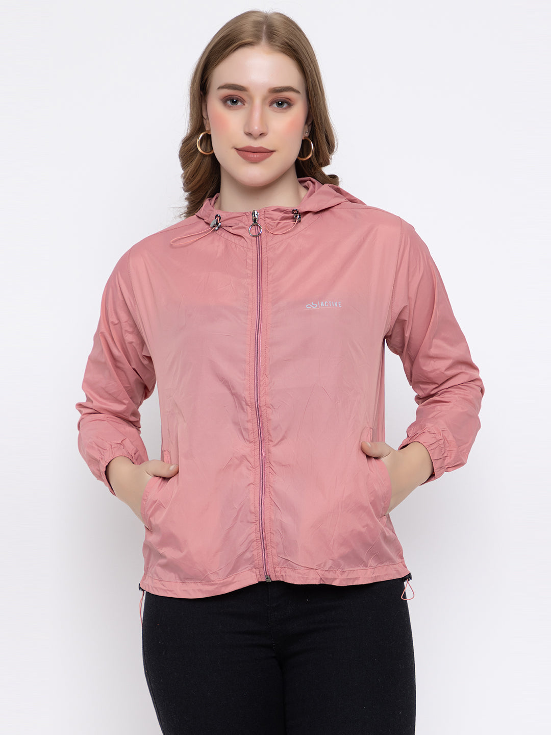 Baby Pink Hooded Windproof – Lightweight & Stylish | Activewear