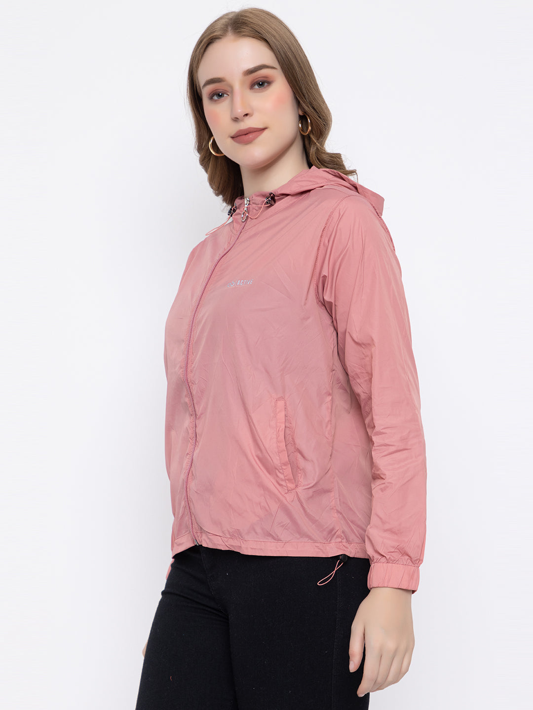 Baby Pink Hooded Windproof – Lightweight & Stylish | Activewear