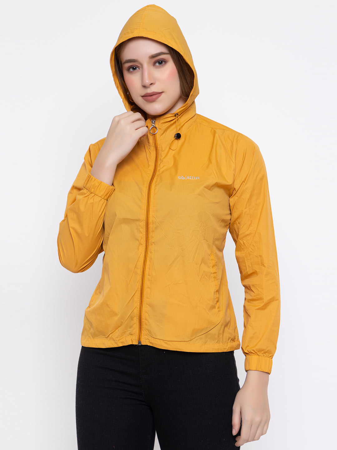Mustard Yellow Hooded Windproof – Lightweight & Stylish | Activewear