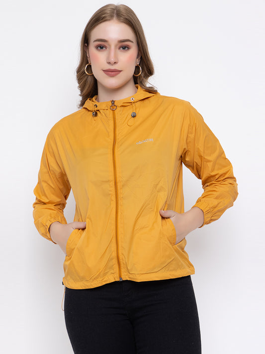 Mustard Yellow Hooded Windproof – Lightweight & Stylish | Activewear