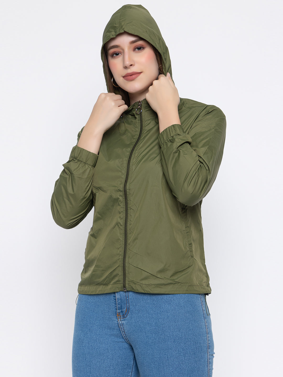 Olive Green Hooded Windproof – Lightweight & Stylish | Activewear