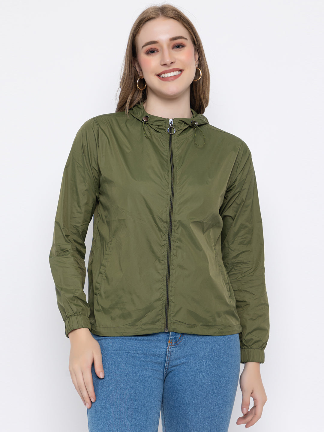 Olive Green Hooded Windproof – Lightweight & Stylish | Activewear