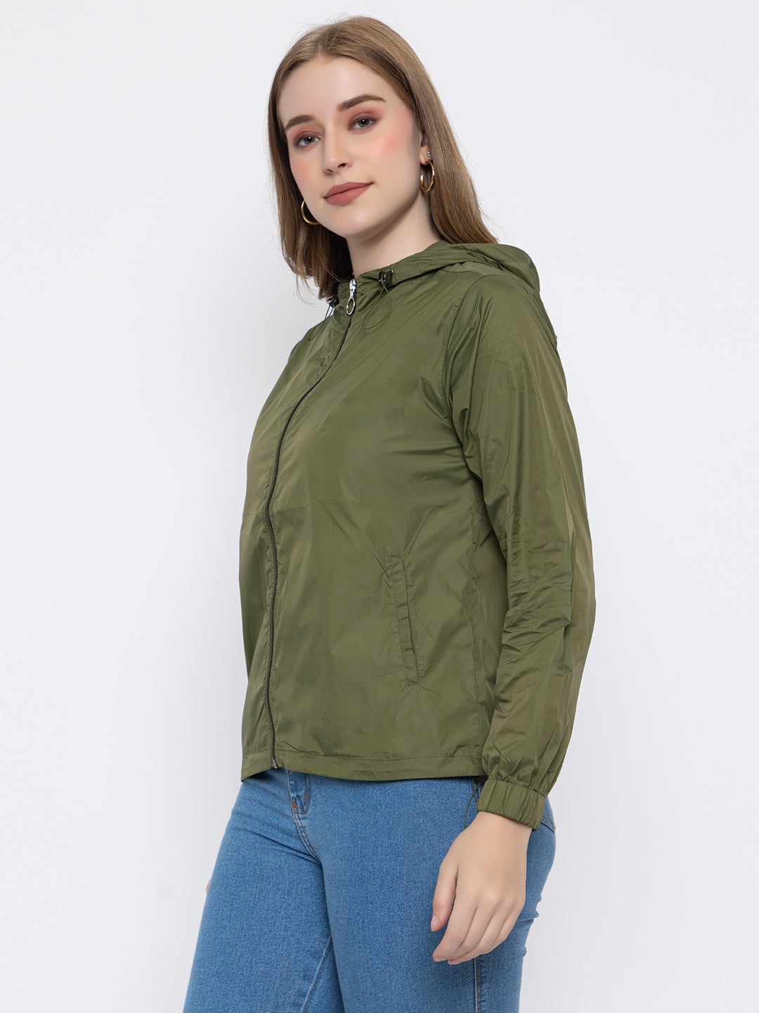Olive Green Hooded Windproof – Lightweight & Stylish | Activewear