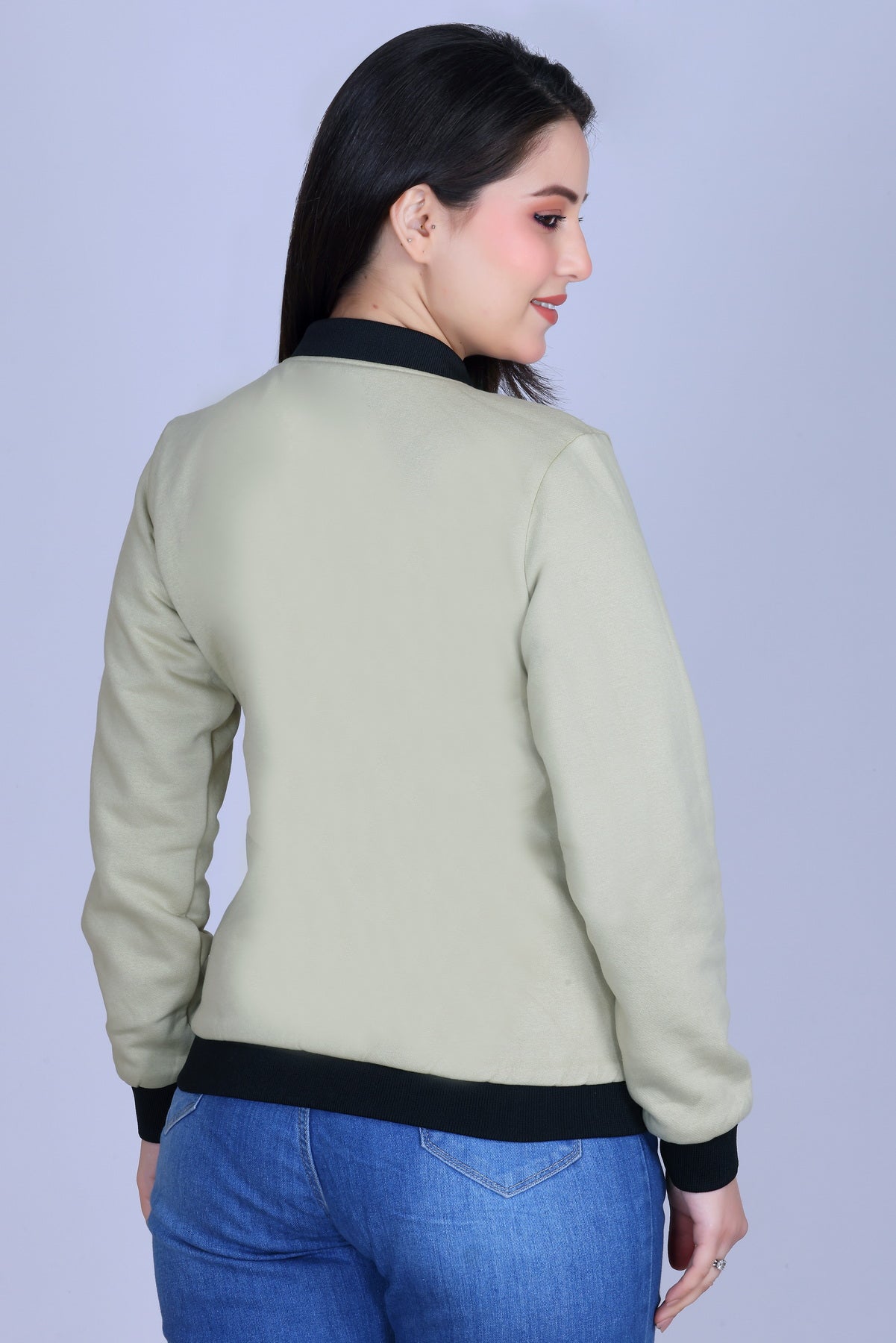 Angelbells Reversible Black-Kiwi Bomber: YKK Zip Dual-Fleece Luxury