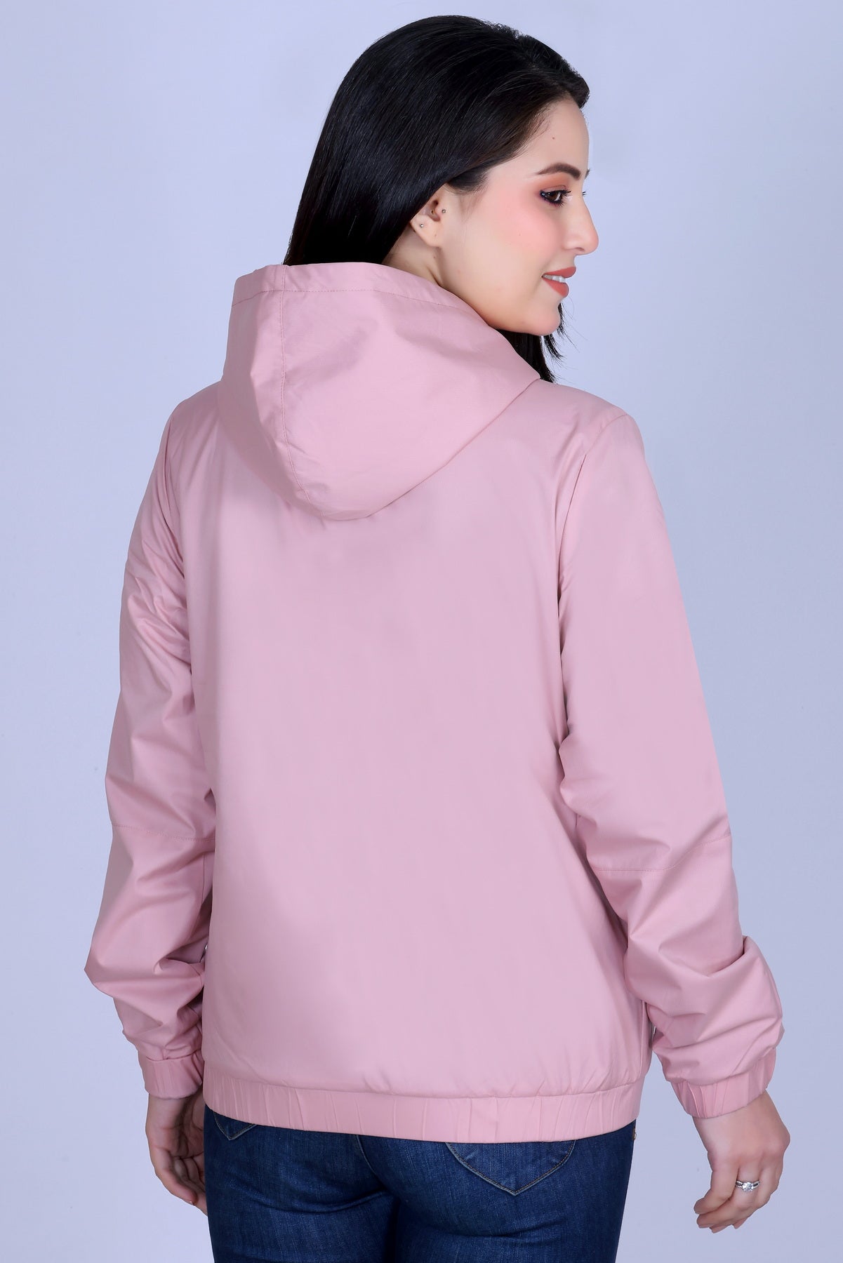 **Angelbells Pink-Maroon Reversible Hoodie: Elastic Dual-NS Bomber Bliss**