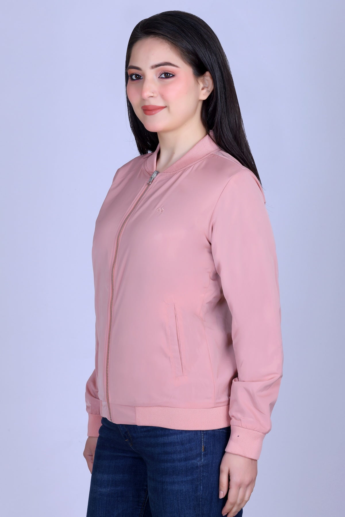 Angelbells Reversible Salmon-Wine Bomber: YKK Zip Dual-Fleece Luxury