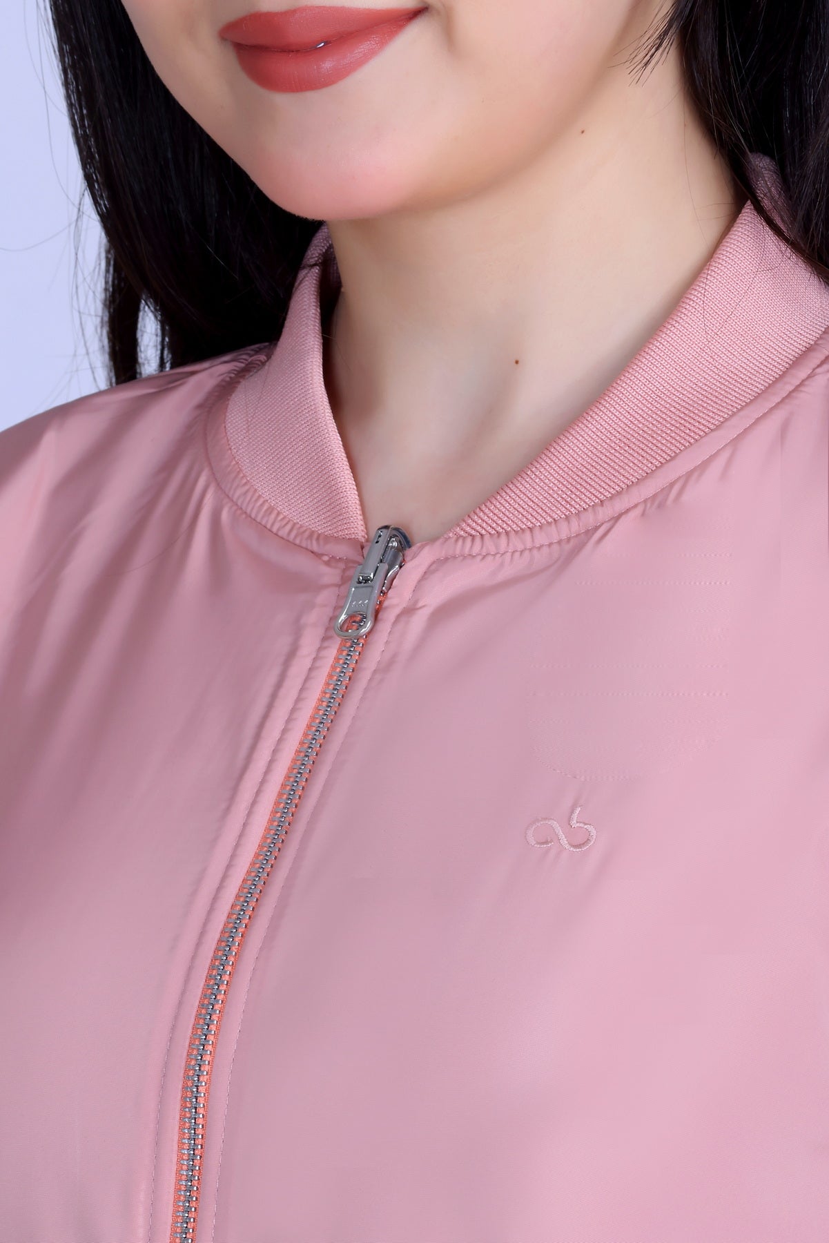Angelbells Reversible Salmon-Wine Bomber: YKK Zip Dual-Fleece Luxury