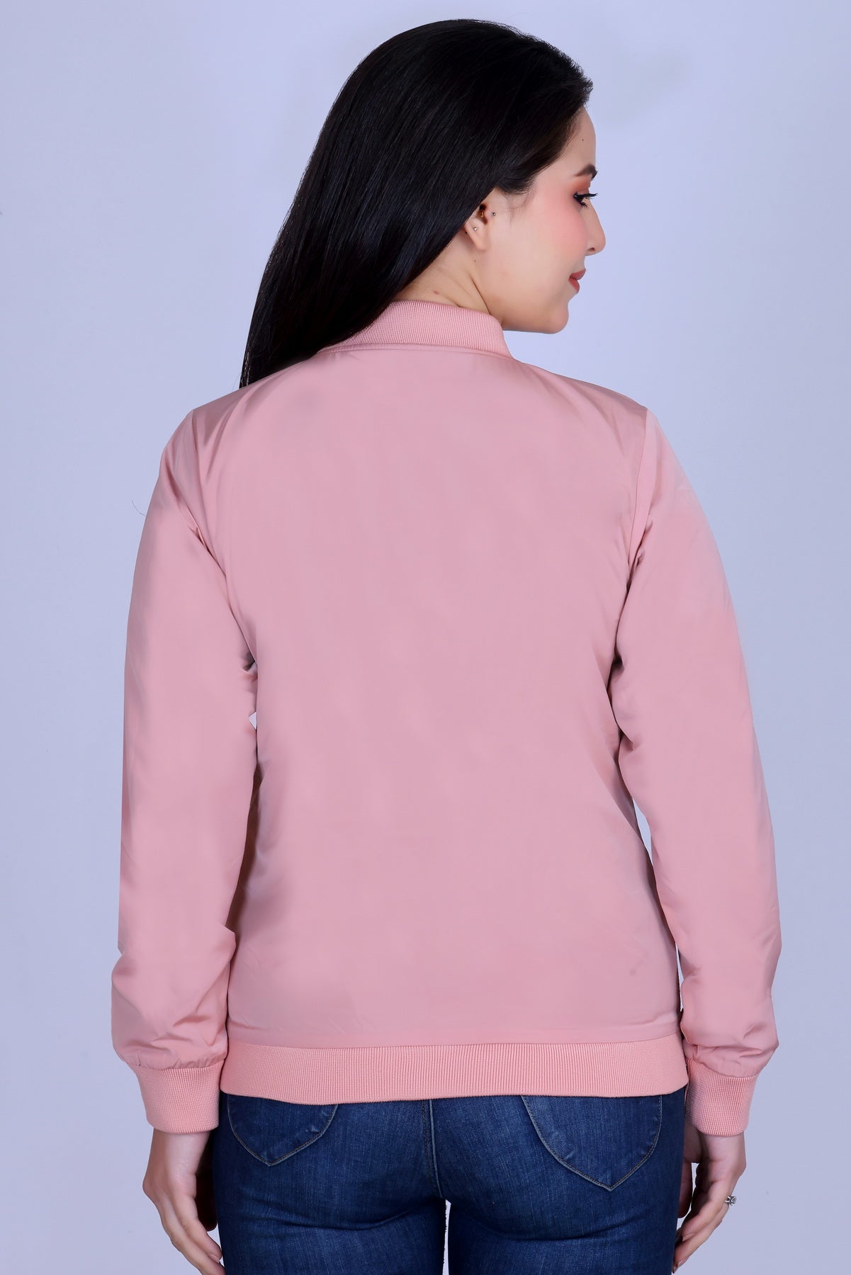 Angelbells Reversible Salmon-Wine Bomber: YKK Zip Dual-Fleece Luxury