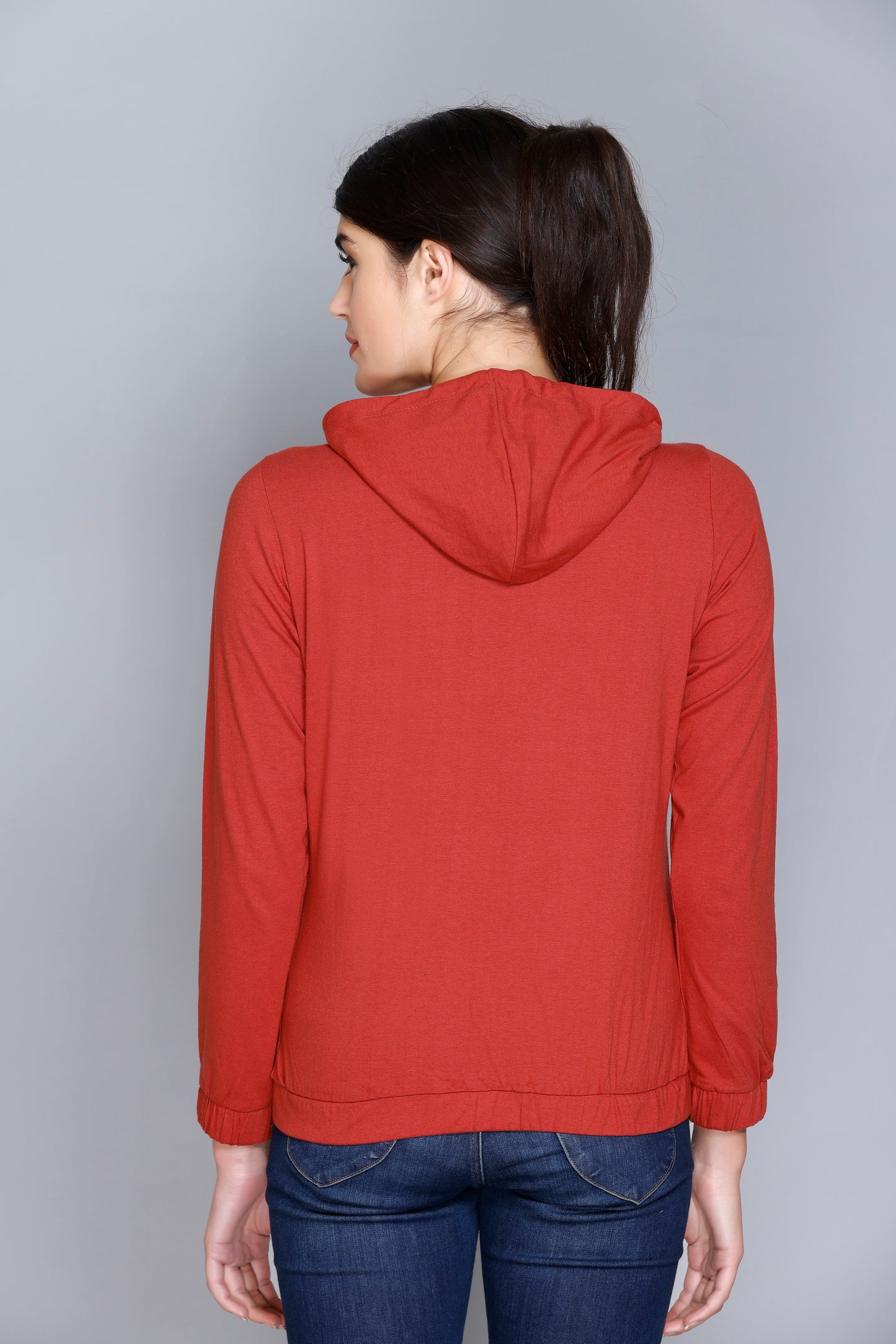 ANGELBELLS Sun Protection Hoodie – Elegant & Cozy Everyday Layer | Rust | 36515 FH