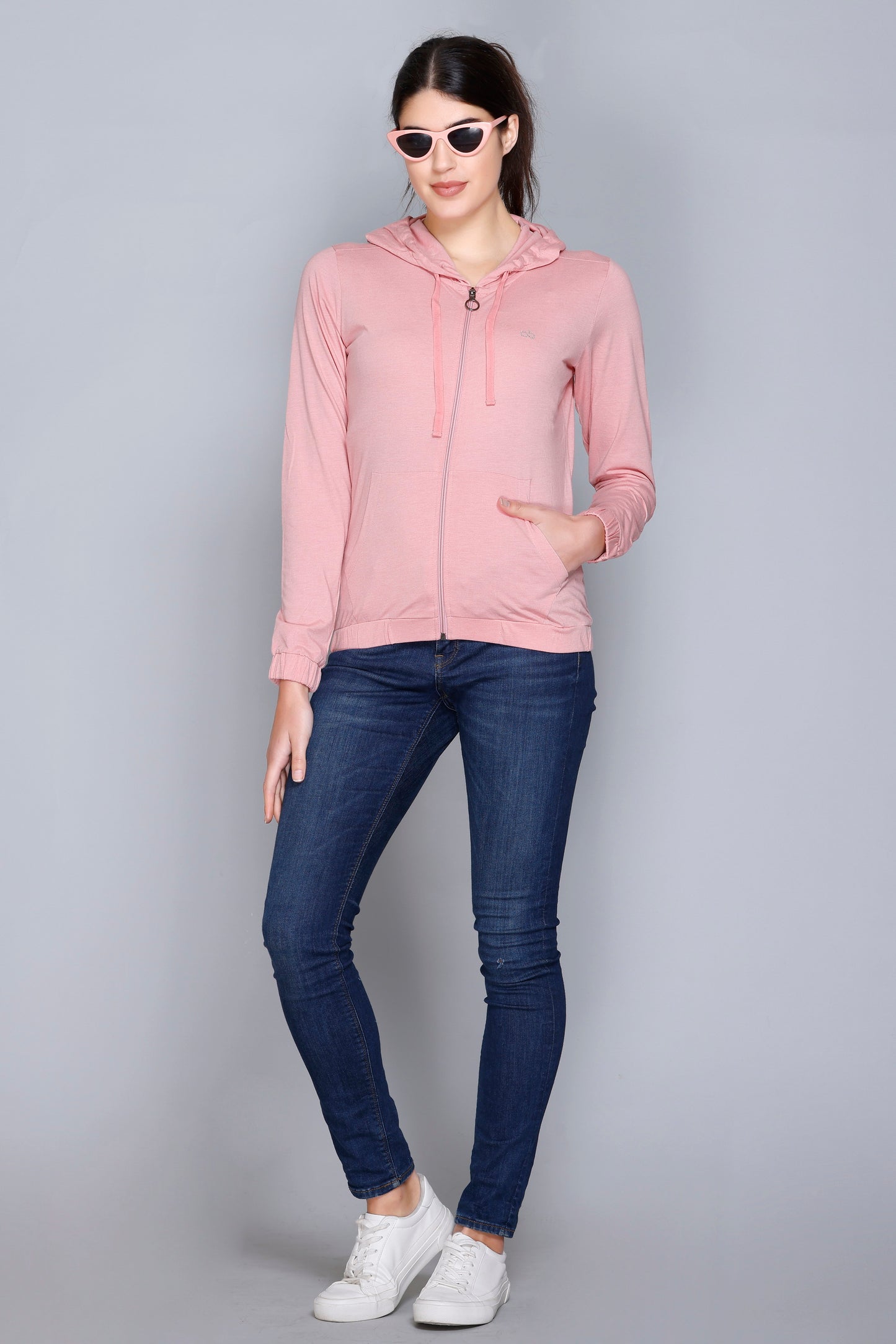 ANGELBELLS Sun Protection Hoodie – Elegant & Cozy Everyday Layer | Dusty Pink | 36515 FH