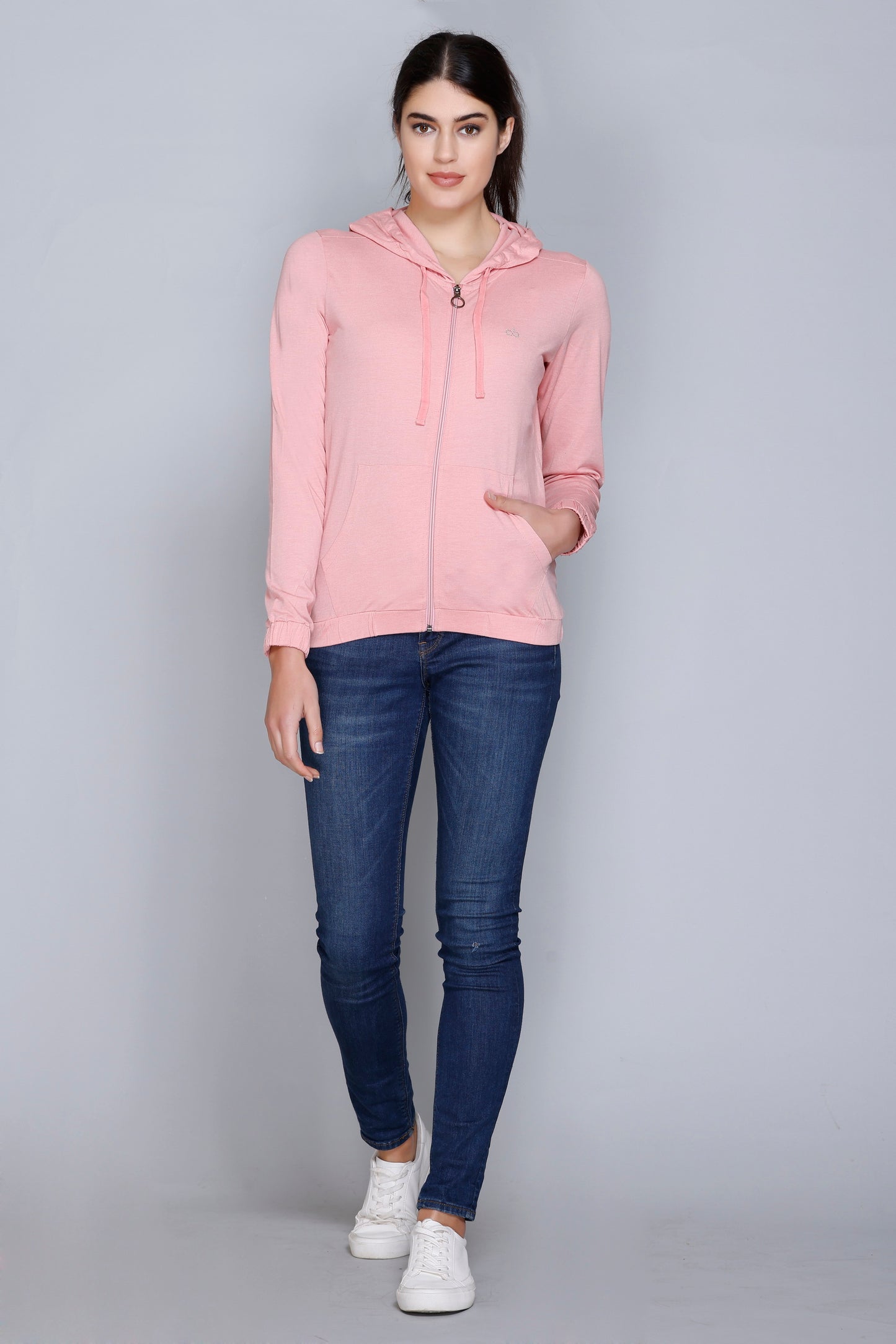 ANGELBELLS Sun Protection Hoodie – Elegant & Cozy Everyday Layer | Dusty Pink | 36515 FH