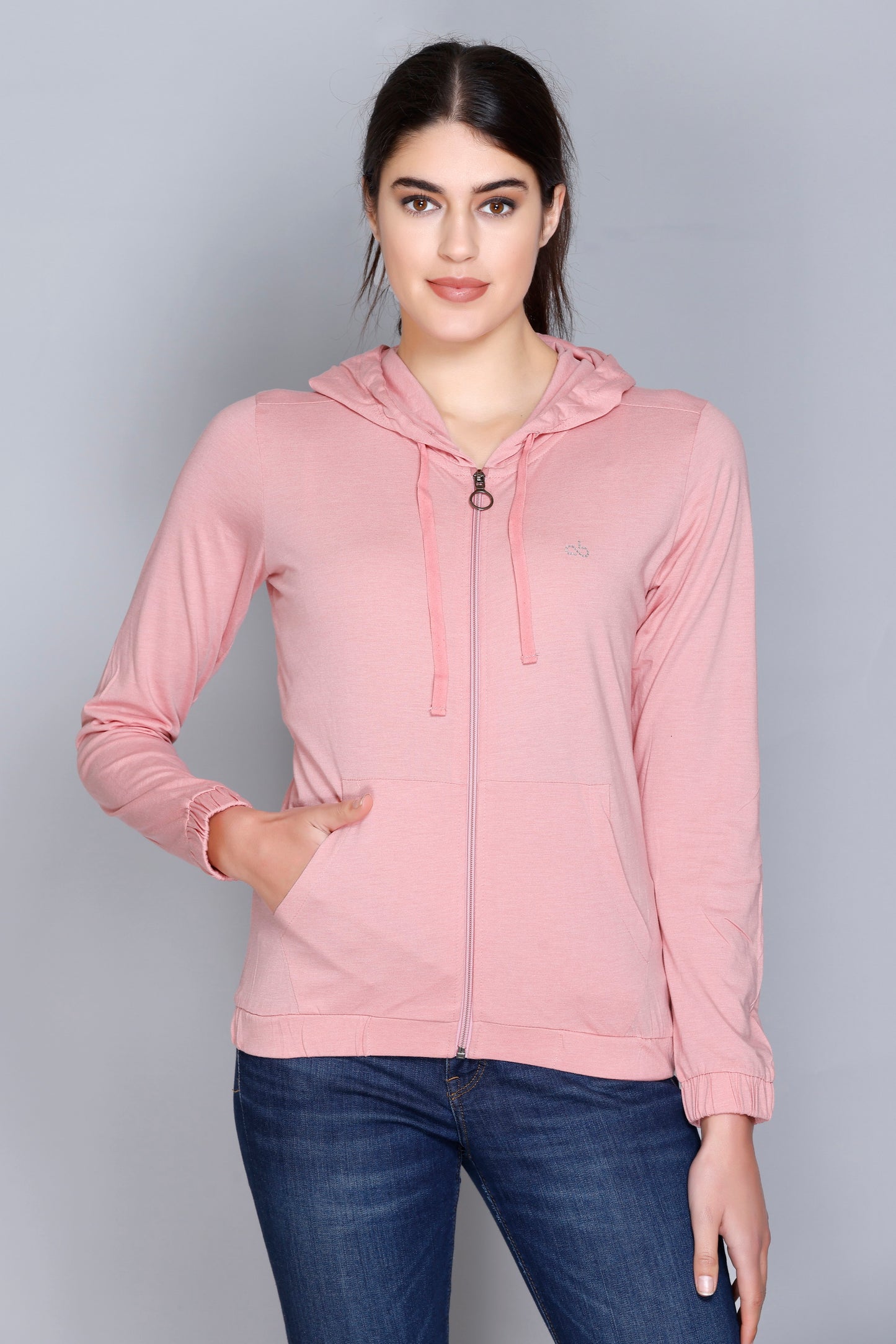 ANGELBELLS Sun Protection Hoodie – Elegant & Cozy Everyday Layer | Dusty Pink | 36515 FH