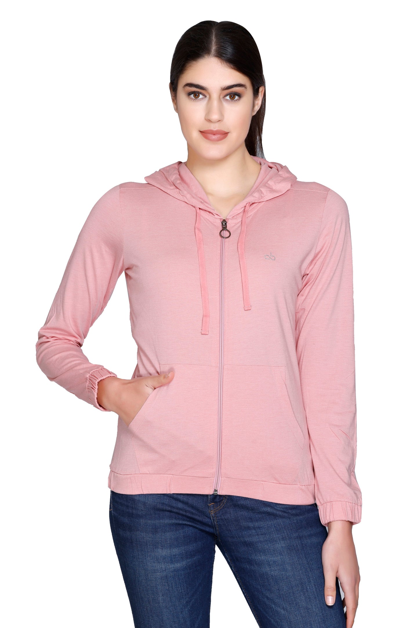 ANGELBELLS Sun Protection Hoodie – Elegant & Cozy Everyday Layer | Dusty Pink | 36515 FH