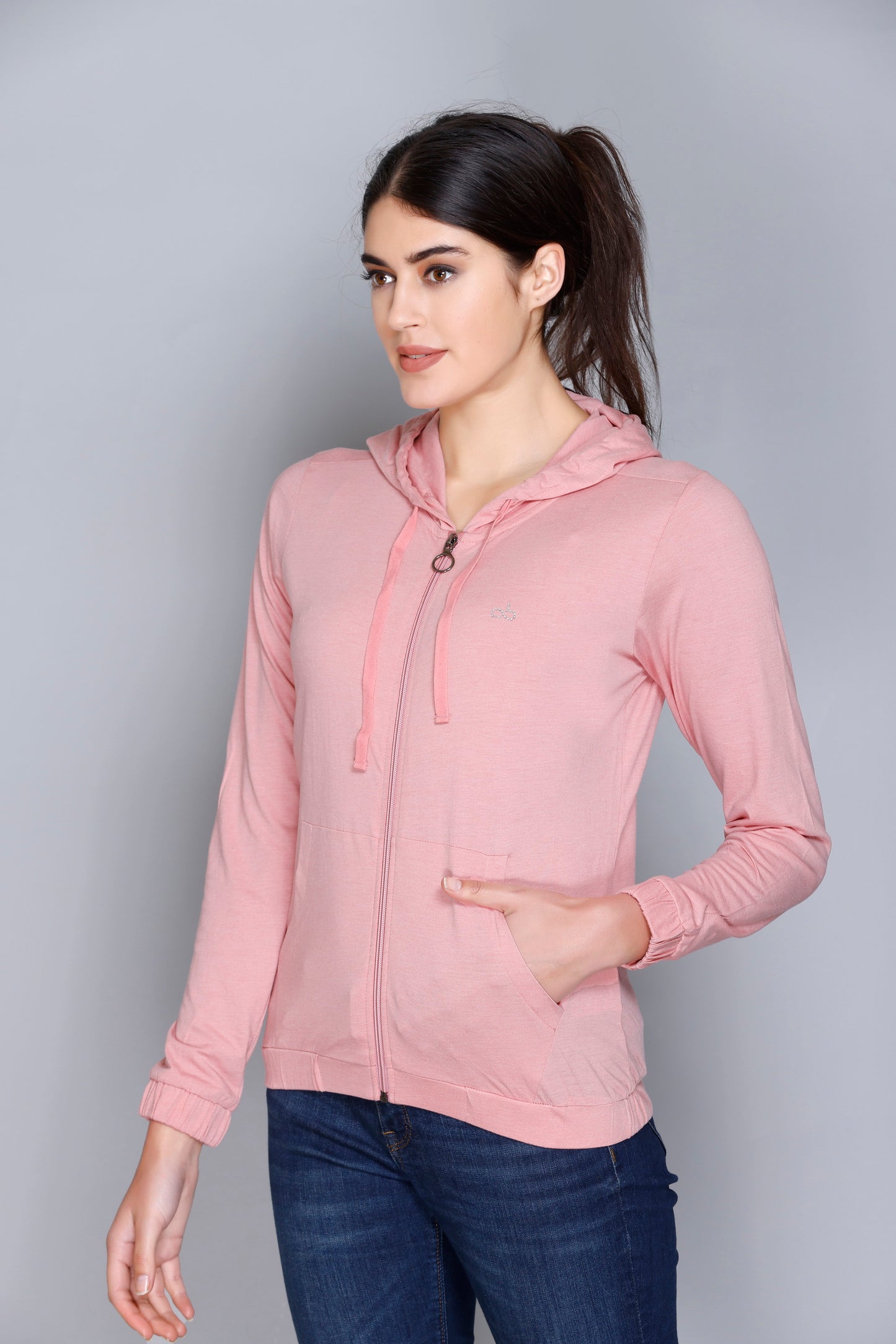 ANGELBELLS Sun Protection Hoodie – Elegant & Cozy Everyday Layer | Dusty Pink | 36515 FH