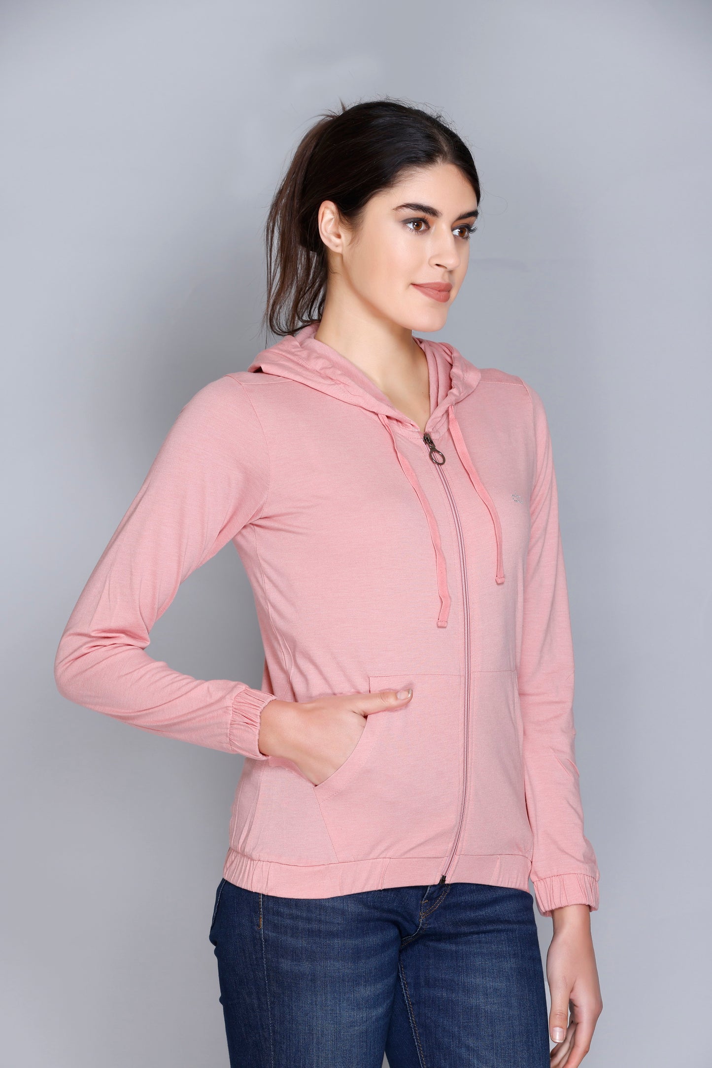 ANGELBELLS Sun Protection Hoodie – Elegant & Cozy Everyday Layer | Dusty Pink | 36515 FH