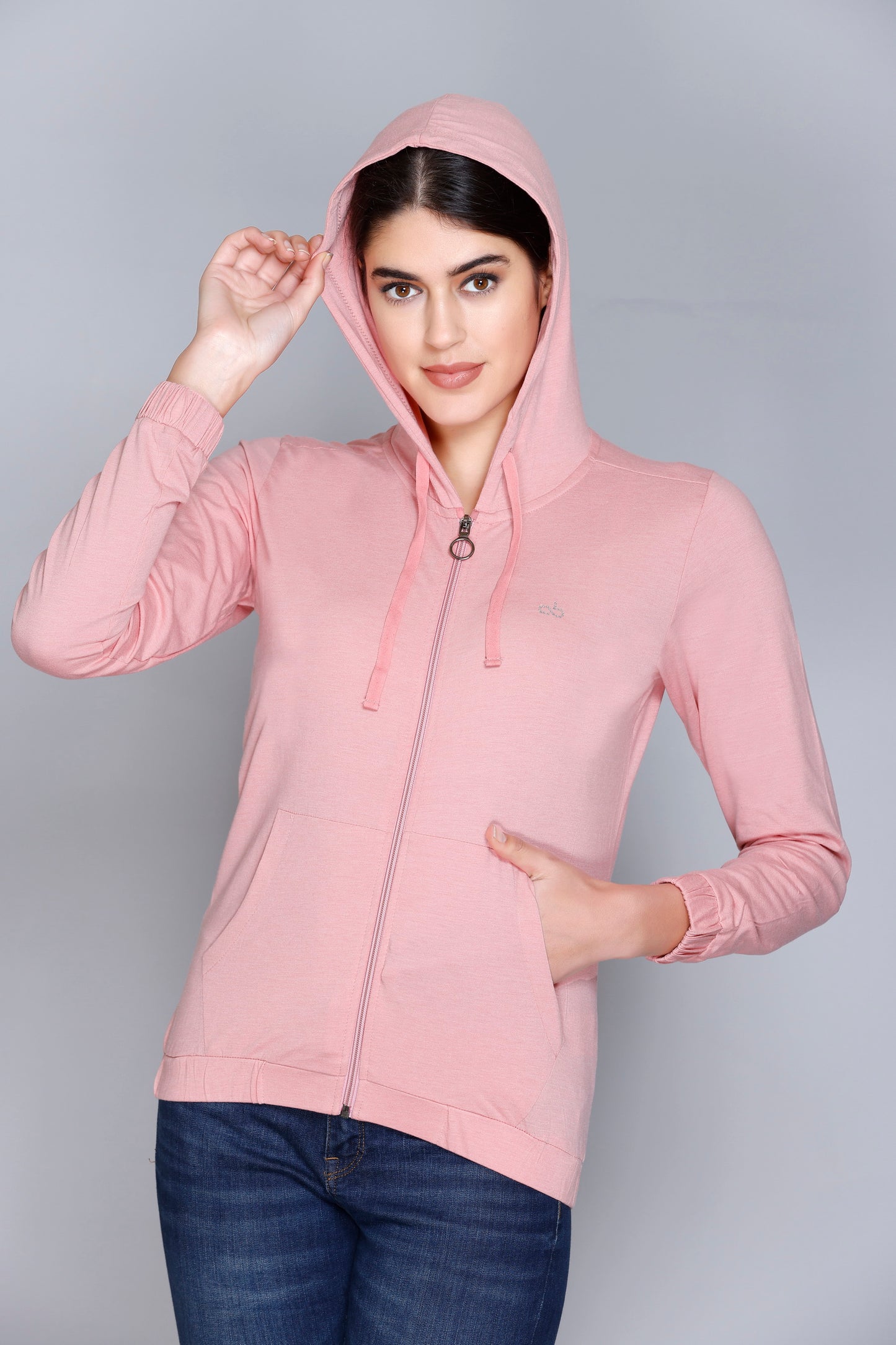 ANGELBELLS Sun Protection Hoodie – Elegant & Cozy Everyday Layer | Dusty Pink | 36515 FH