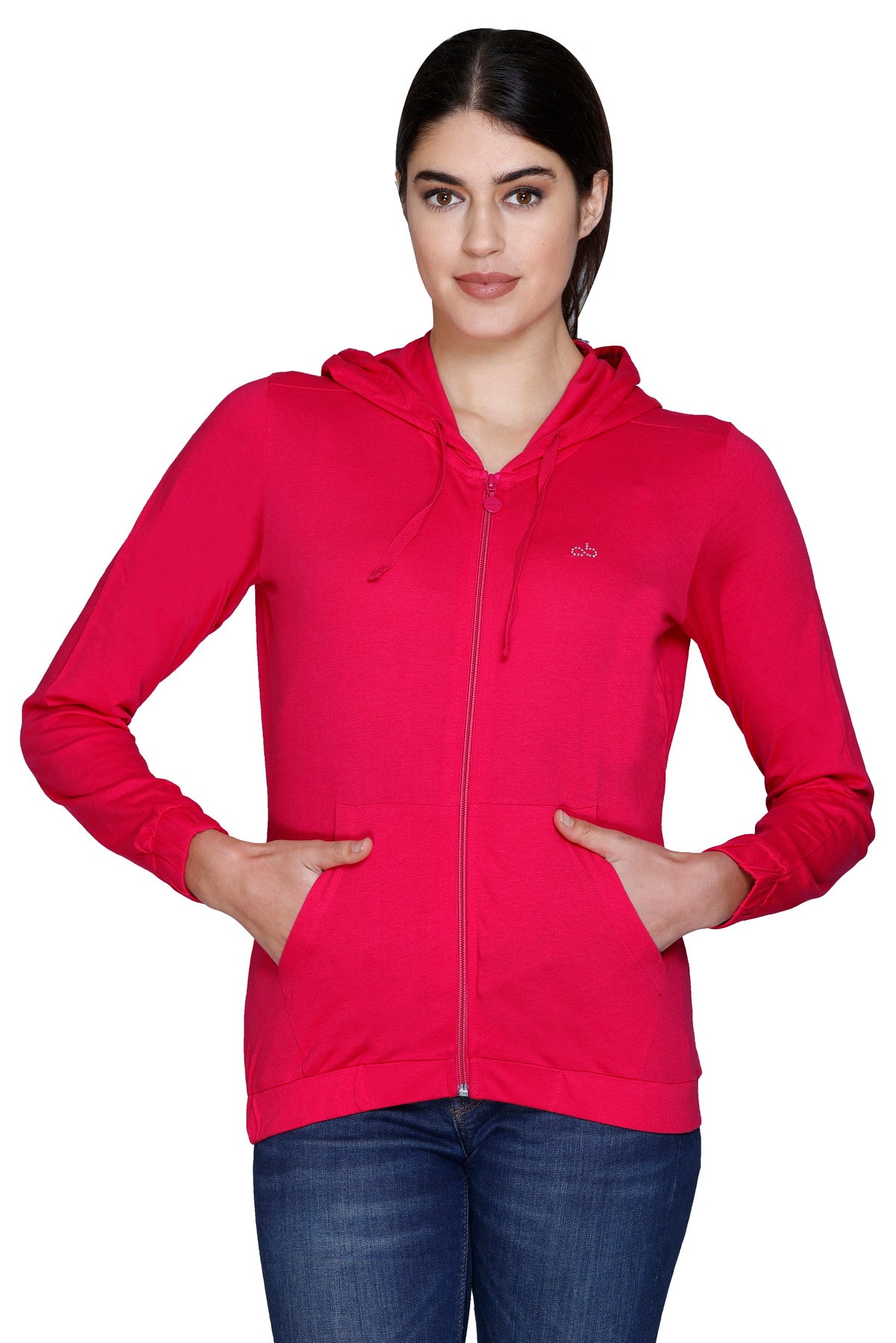 ANGELBELLS Sun Protection Hoodie – Elegant & Cozy Everyday Layer | Red | 36515 FH