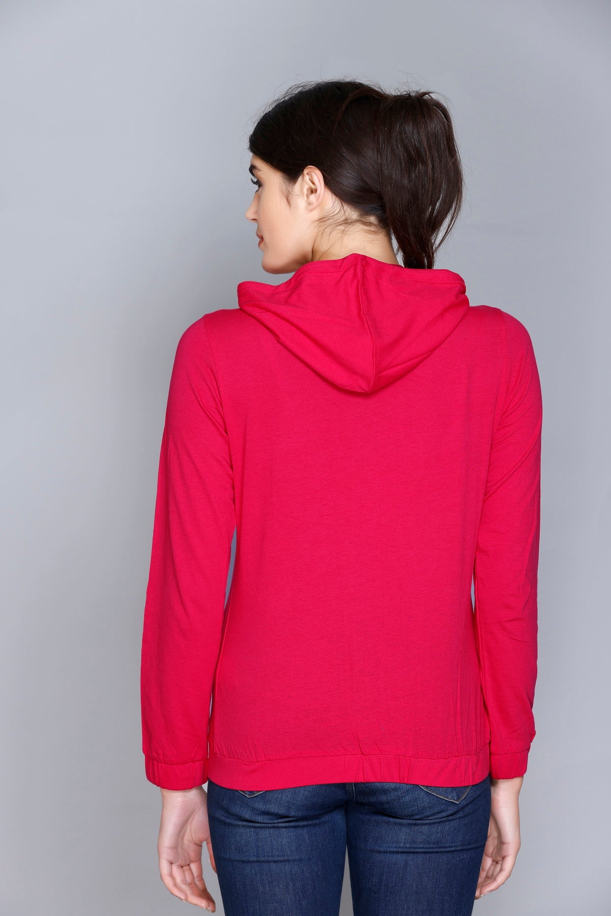 ANGELBELLS Sun Protection Hoodie – Elegant & Cozy Everyday Layer | Red | 36515 FH