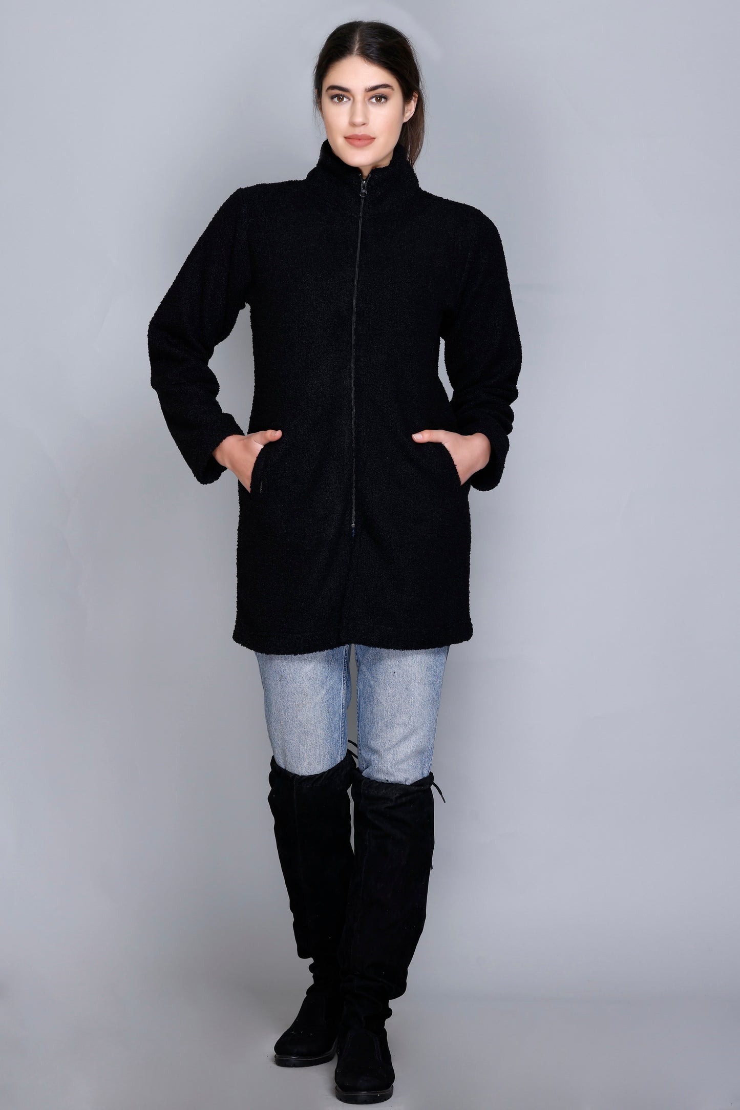 ANGELBELLS | Cloud-Soft Evergreen Sherpa Cocoon Jacket