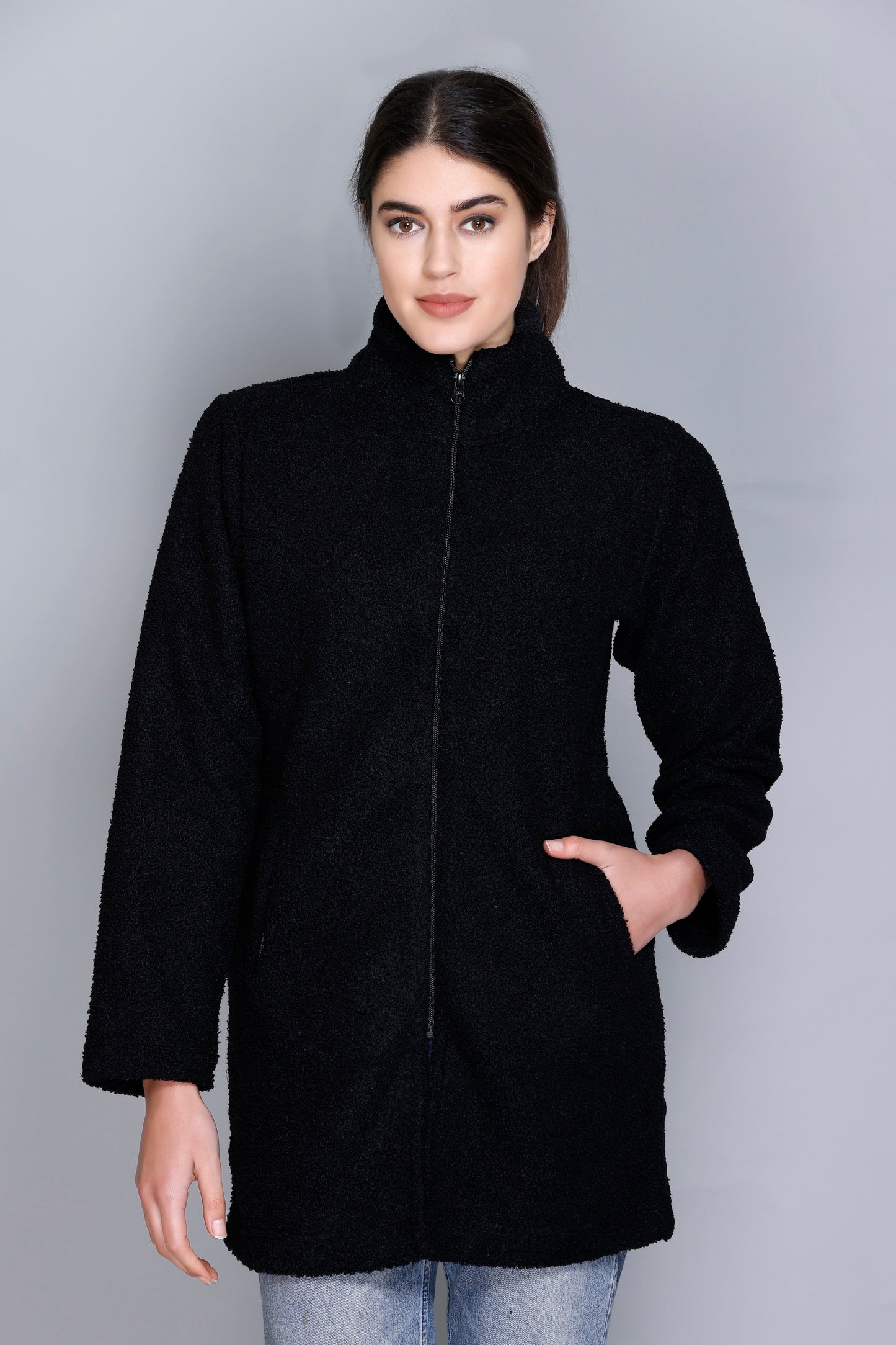 ANGELBELLS | Cloud-Soft Evergreen Sherpa Cocoon Jacket