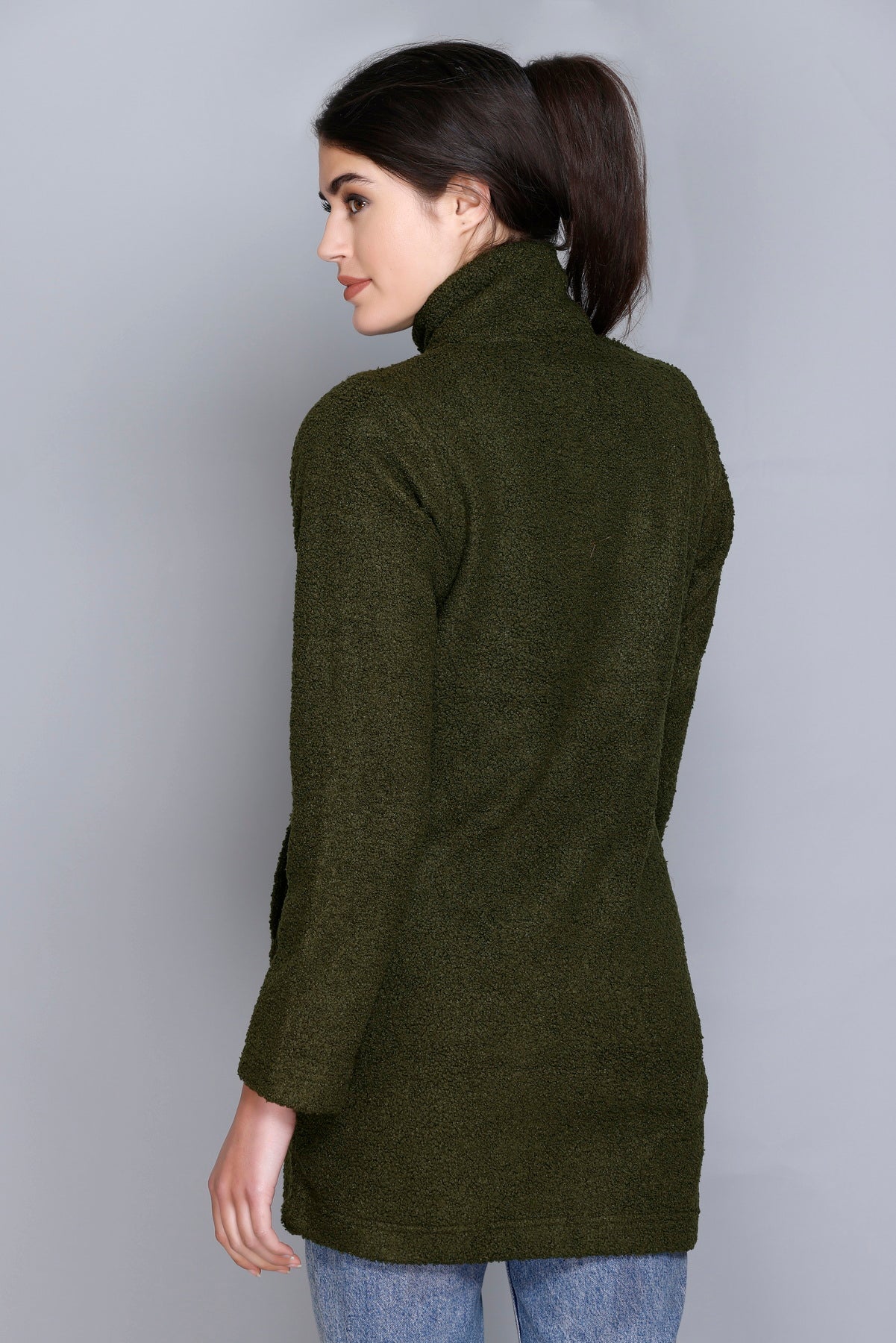 ANGELBELLS | Cloud-Soft Evergreen Sherpa Cocoon Jacket