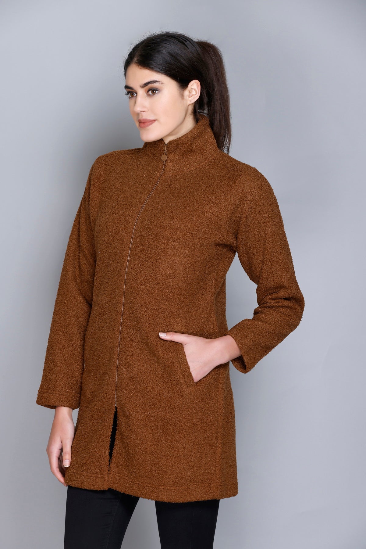 ANGELBELLS | Cloud-Soft Evergreen Sherpa Cocoon Jacket