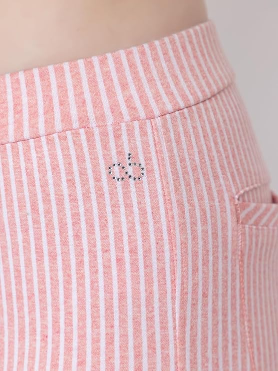 ANGELBELLS Women’s Striped Lycra Stretchable Slim-Fit Pants