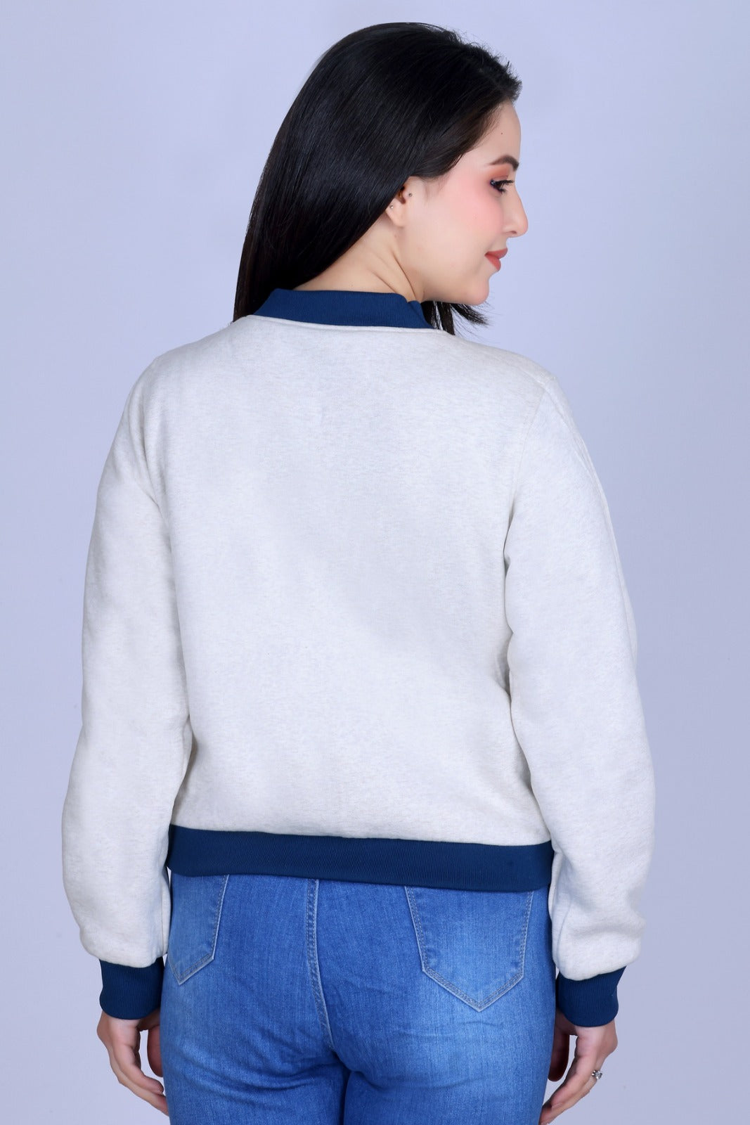 Angelbells Women Winter Reversible Crop Sweatshirt – Premium Wool, Warm & Stylish